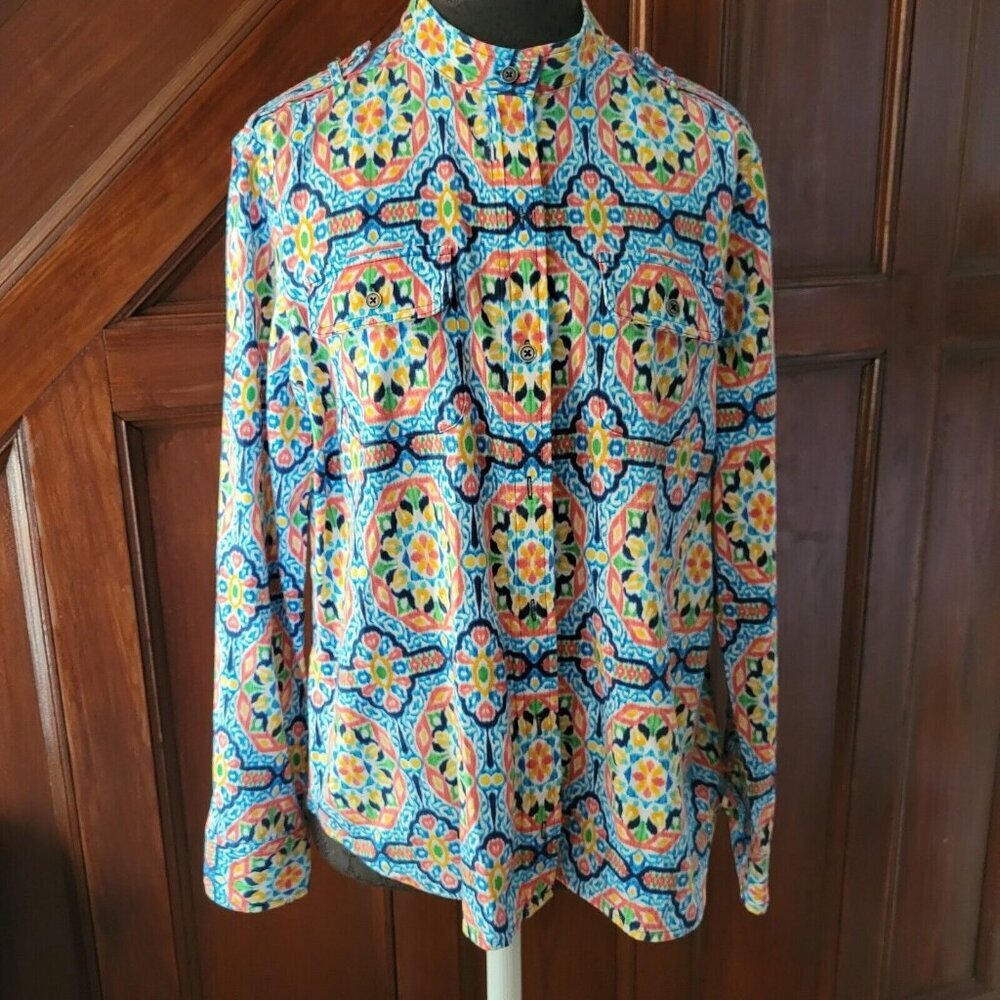 Colorful Jones New York Large Jacket Shirt Shacket Bright